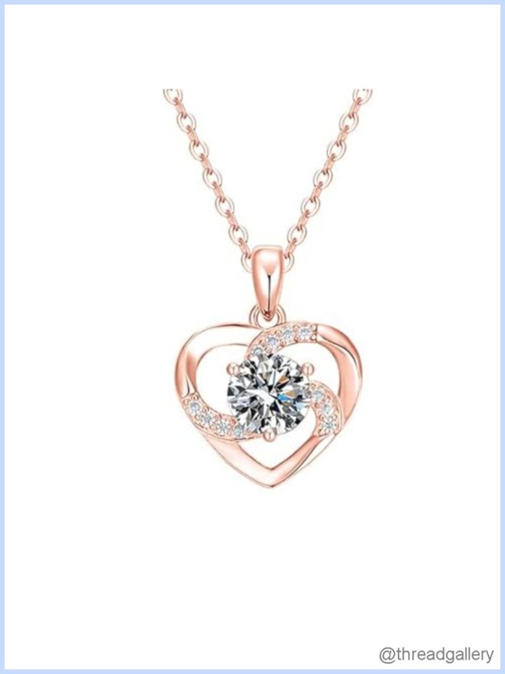 14K Gold Heart Pendant Necklace 1 Carat Diamond VVS1 D-Color